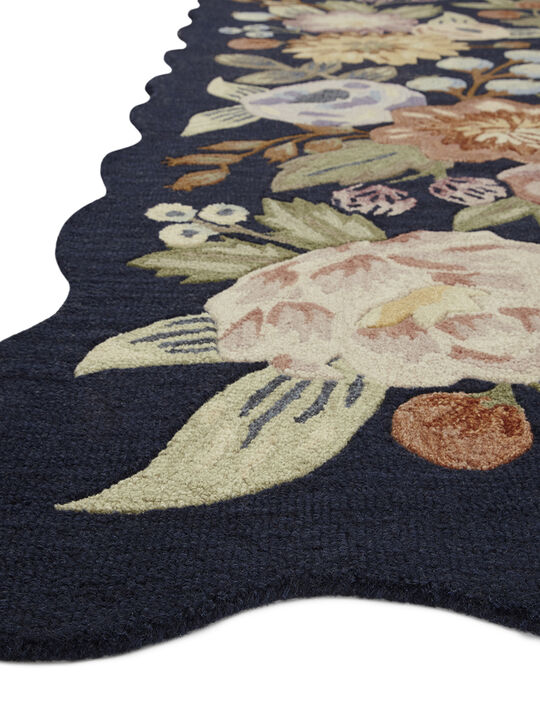 Silhouette SIH-01 Navy 7''9" x 9''9" Rug by Rifle Paper Co.