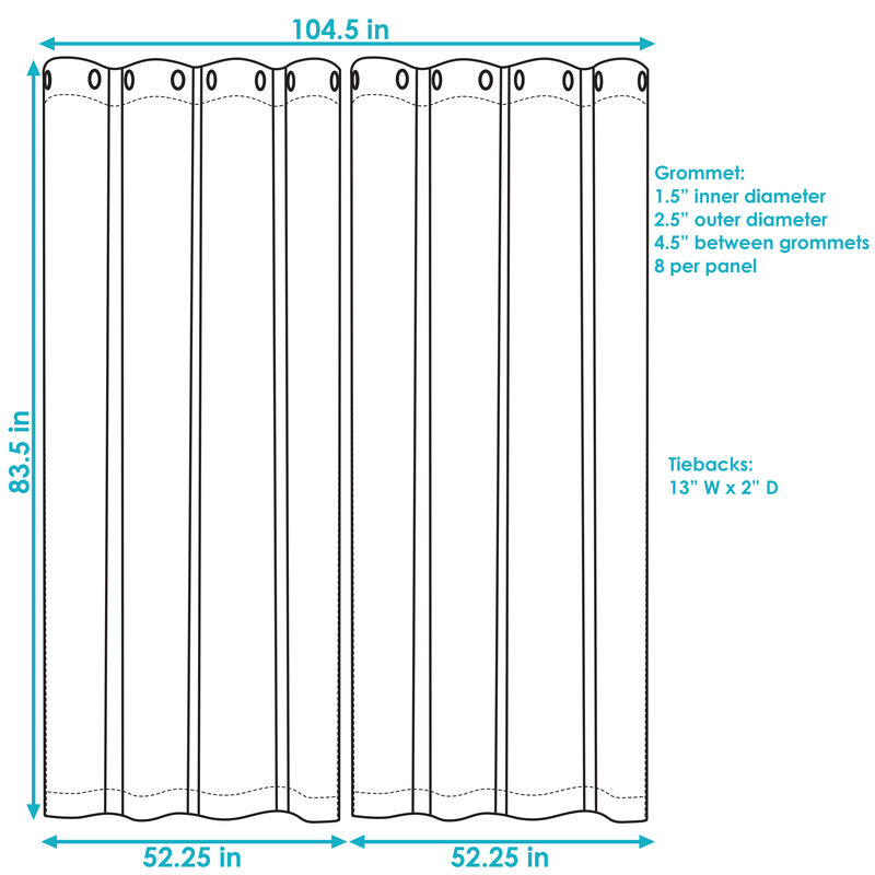 Sunnydaze Simple Outdoor Curtain Panel - 52 in x 84 in