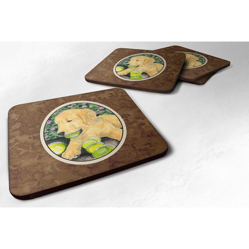 Caroline's Treasures SS8759FC Golden Retriever Foam Coasters (Set of 4), 3.5 H x 3.5 W, Multicolor image number 0