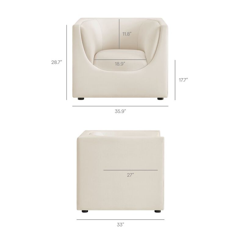 Hilda Curved Back Performance Velvet Armchair image number 2
