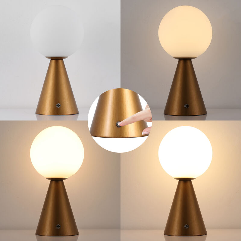 Macie 11.75" Modern Minimalist Globe Rechargeable/Cordless Dimmable Integrated LED Table Lamp with Touch Sensor