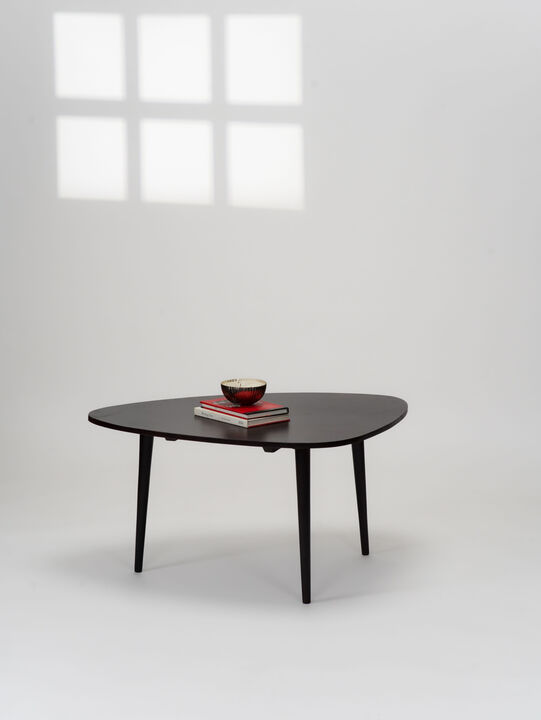 Handmade Eco-Friendly Modern Wood Black Drop Shaped Coffee Table 2'6" From BBH Homes