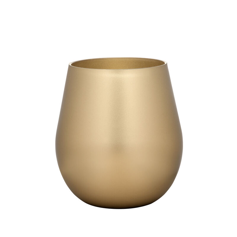 HomeRoots Set of Four Gold Acrylic Stemless All Purpose Wine Glass image number 2