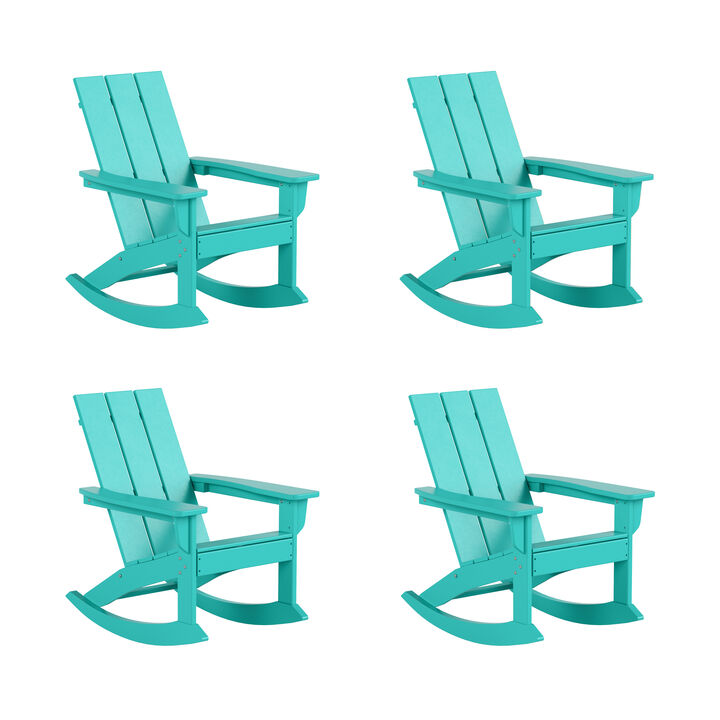 WestinTrends Modern Adirondack Outdoor Rocking Chair (Set of 4)