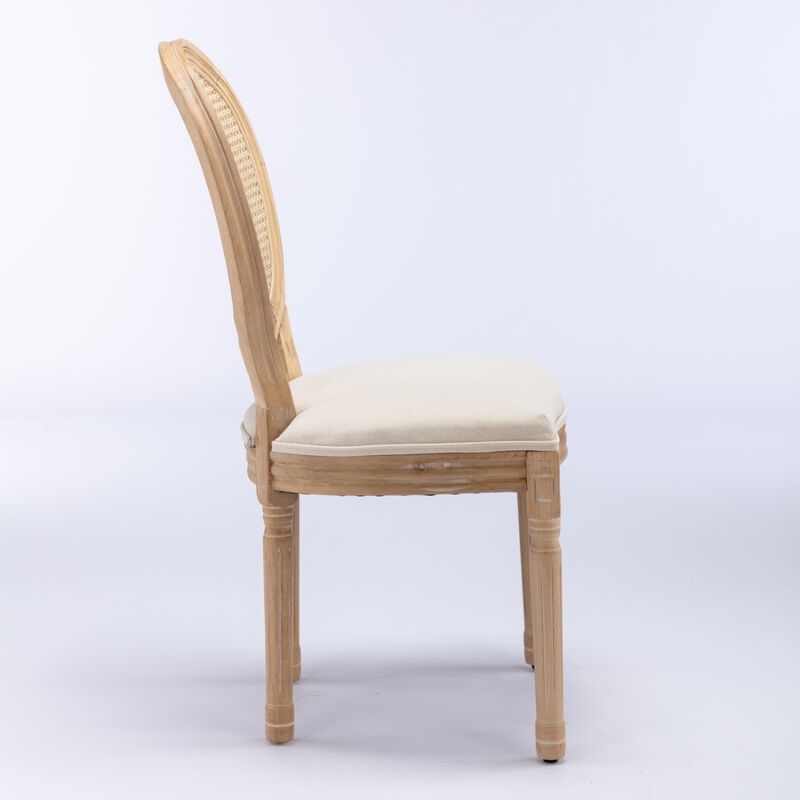 Streamdale Antique Rattan Back Dining Chairs, Set of 2 image number 3