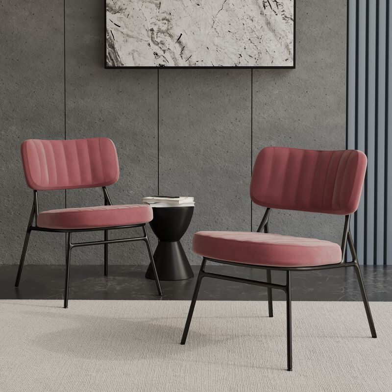 LeisureMod Marilane Velvet Accent Chair with Cushioned Upholstery – Comfortable, Stylish Chair for Living Rooms, Offices, Lounges, and Modern Spaces