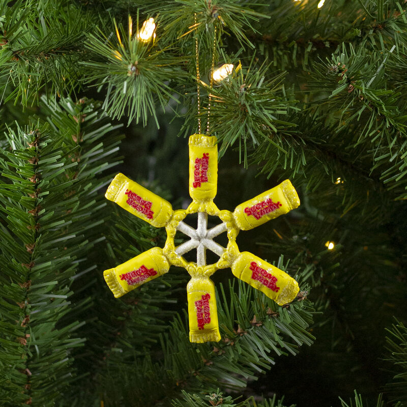 4" Sugar Daddy Lollipop Snowflake Christmas Ornament image number 1