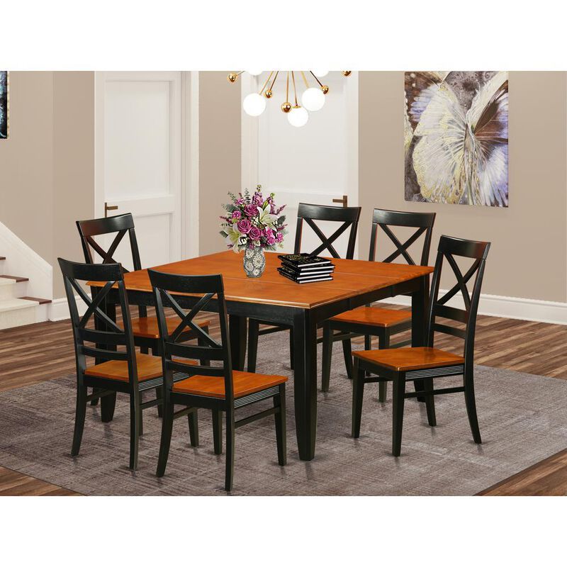 7 PC Dining room set-Dining Table with 6 Wooden Dining Chairs