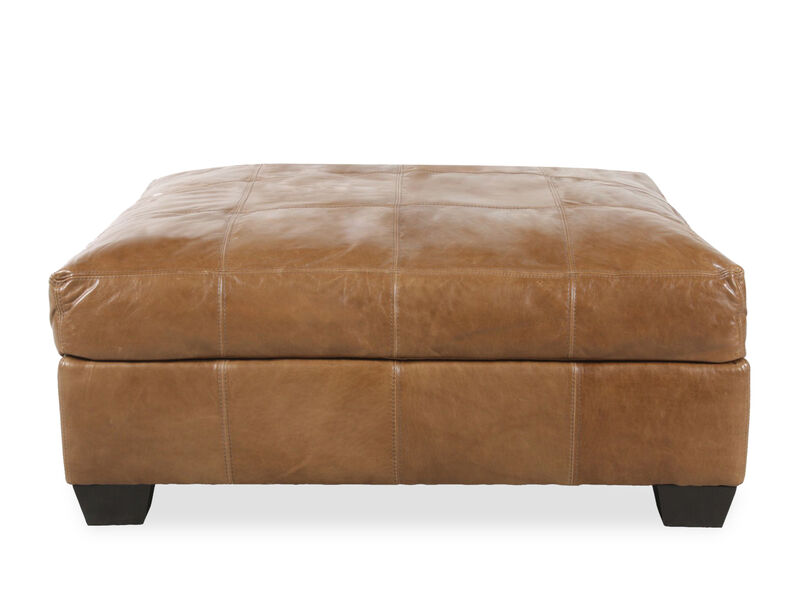 Riley Leather Ottoman image number 1