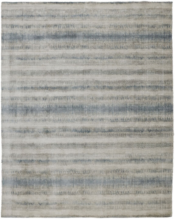 4 X 6 gray Blue And green Abstract Hand Woven Area Rug