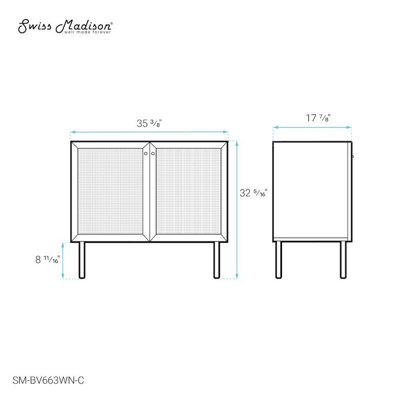 Classe 36" Bathroom Vanity in Dark Walnut Cabinet Only image number 3
