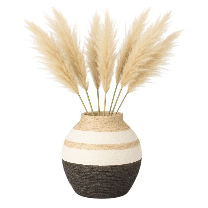 7" Striped Woven Textured Vase