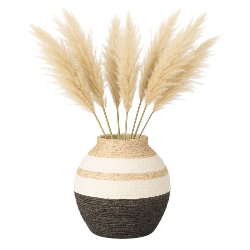 7" Striped Woven Textured Vase image number 1