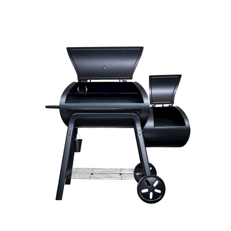 Outdoor Escape Offset Smoker Grill, Heavy Duty, 4-in-1, Black image number 0