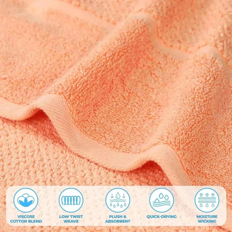 6 Piece Hand Towel Set in Viscose Cotton Blend with Textured Design image number 4