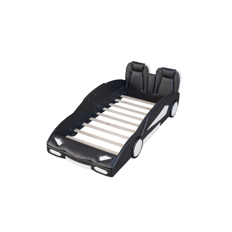 Streamdale Twin Size Race Car-Shaped Platform Bed With Wheels image number 9