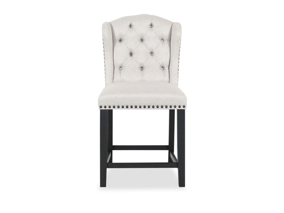 Jeanette Upholstered Counter Height Wingback Bar Stool