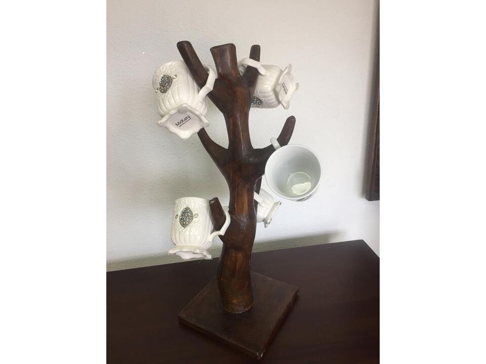Decorative Wooden Tree Stand-Dark Brown