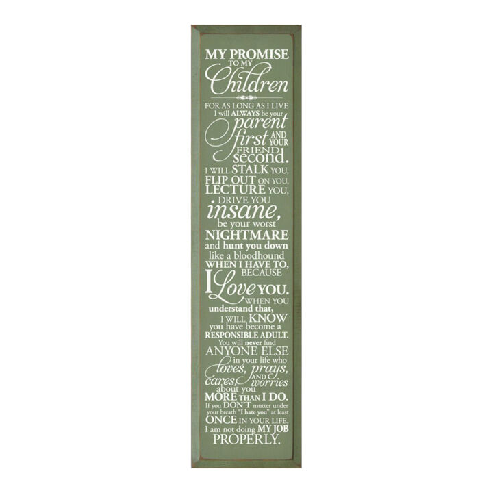 Parent Promise Wood Sign Inspirational Family Quote Rustic Home Wall Decor