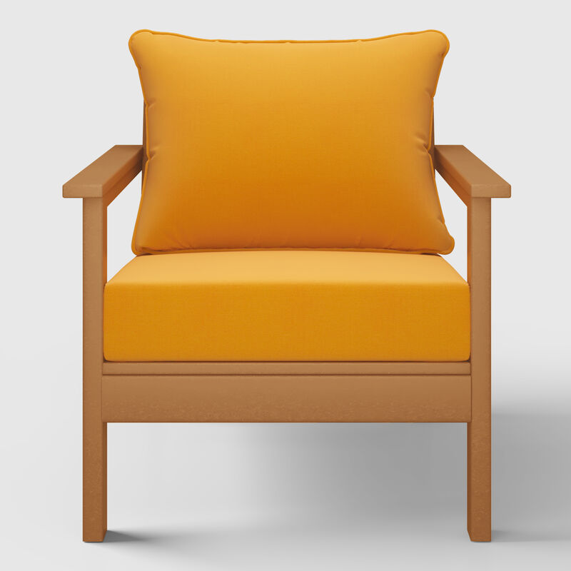 WestinTrends Outdoor Modern HDPE Patio Club Chair with Deep Seat Cushions