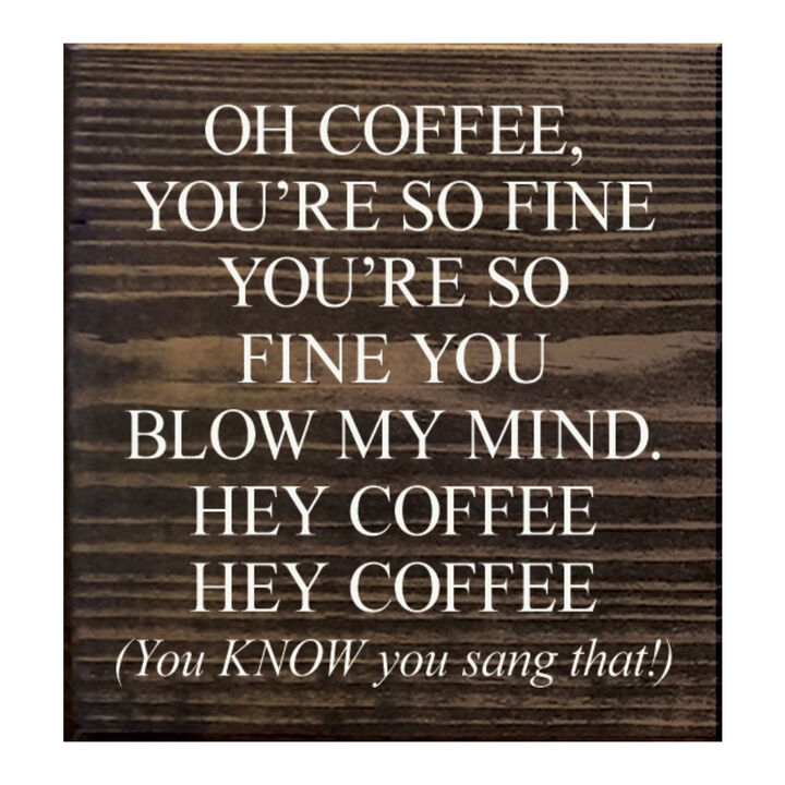 Funny Coffee Quote Wood Sign Wall Decor for Kitchen Coffee Bar