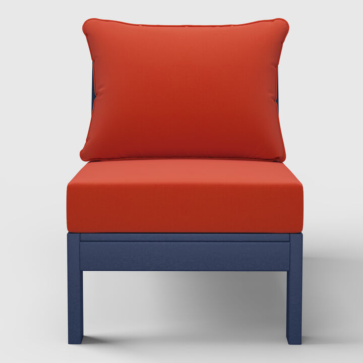 Outdoor HDPE Deep Seating Modular Armless Patio Chair