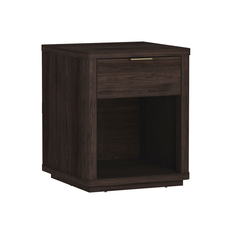 Evelyn Narrow 1-Drawer Nightstands in Brown (Set of 2)