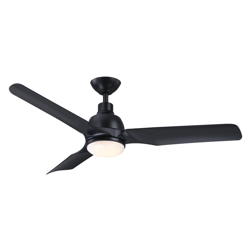 52 in. Black Reversible 6-Speed Ceiling Fan with Light and Remote