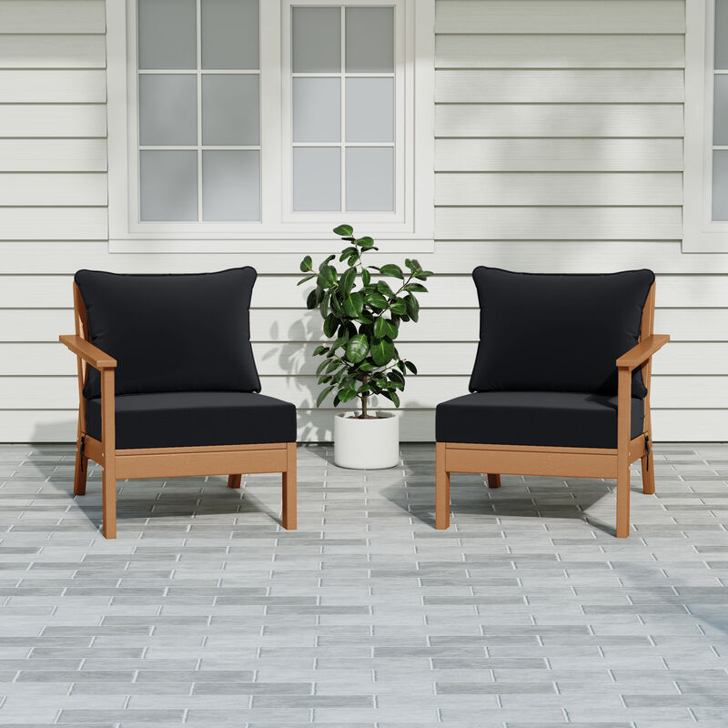 WestinTrends Outdoor Patio HDPE Loveseat Sofa with Patio Cushions