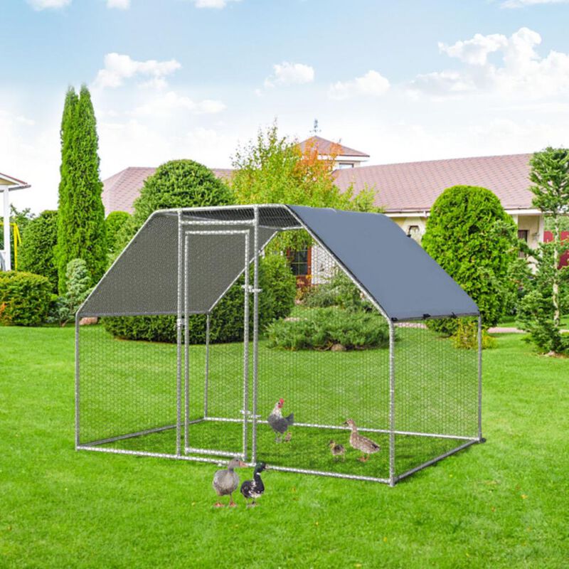 Hivvago 9.5 x 6.5 Feet Large Walk In Chicken Run Cage