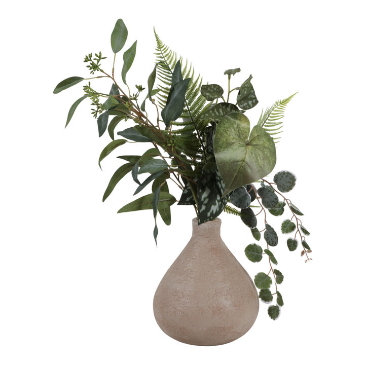 9x8" Rounded Terracotta Vase, Brown
