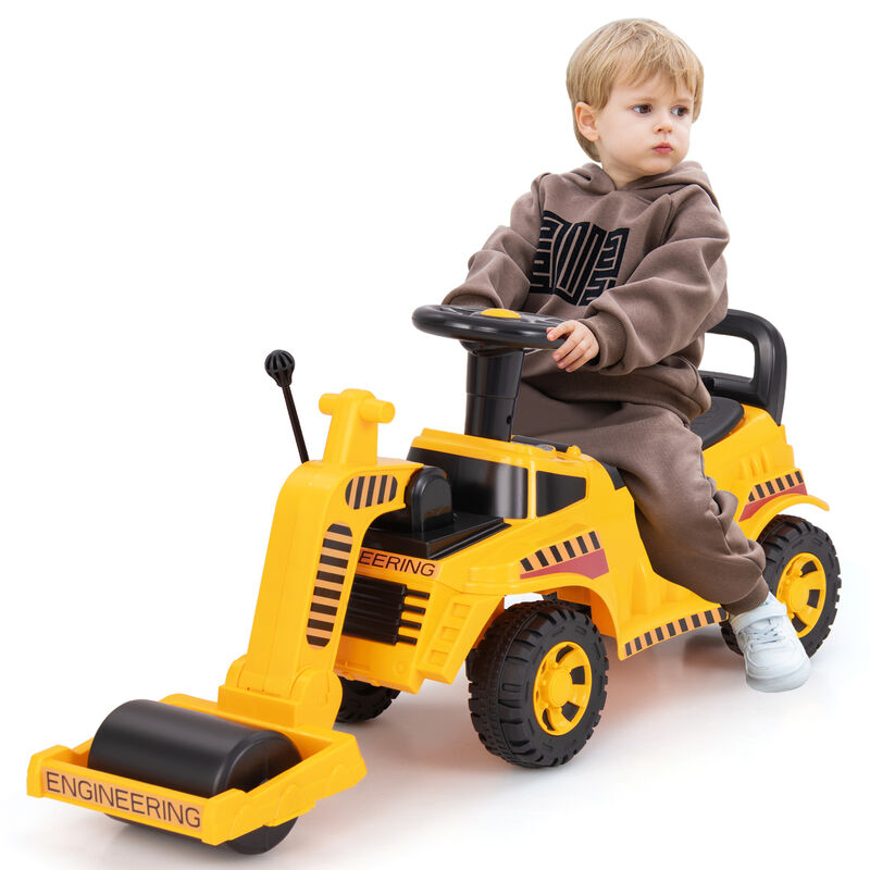 Toddler Ride On Toy Car with Storage Compartment and Adjustable Roller image number 4