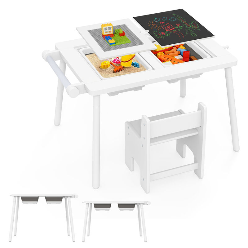 Children&rsquo;s Sensory Table Set with Foldable Storage &ndash; Educational Toy Table for Ages 2&ndash;8