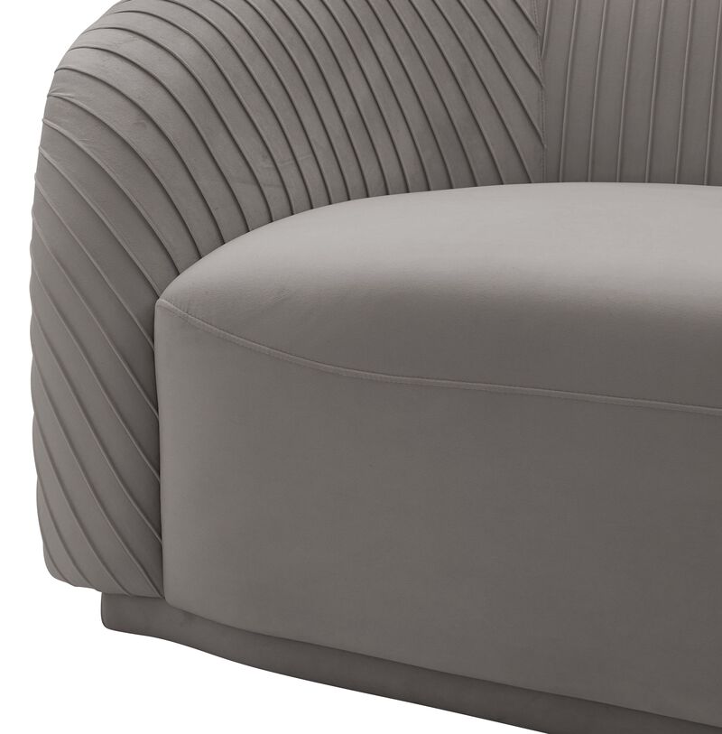 Yara Pleated Velvet Sofa. image number 4