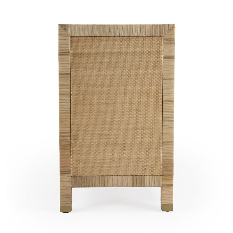 Butler Specialty Corfu 6 Drawer Natural Rattan Double Dresser, Natural and White image number 4