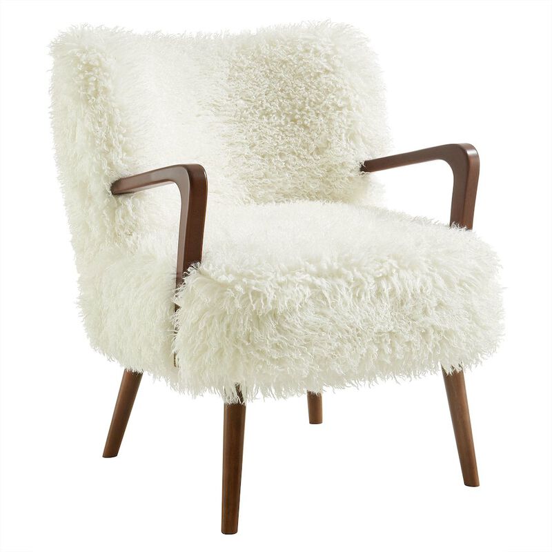 Zerra Faux Shearling Accent Armchair image number 0