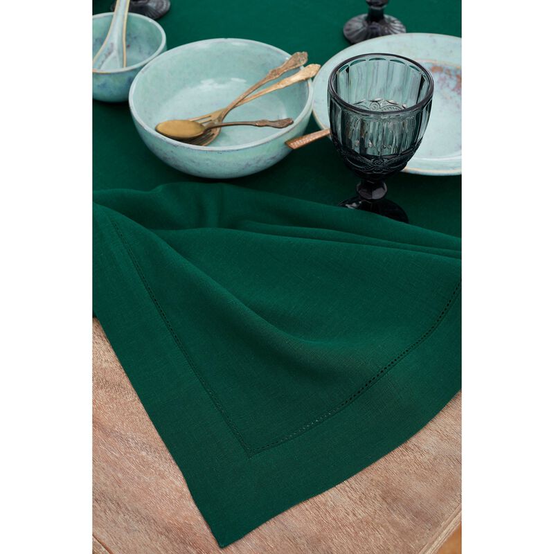 Solino Home Classic Hemstitch 100% Linen Tablecloth &ndash; Handcrafted, Machine Washable, Perfect for Holiday and Everyday Dining