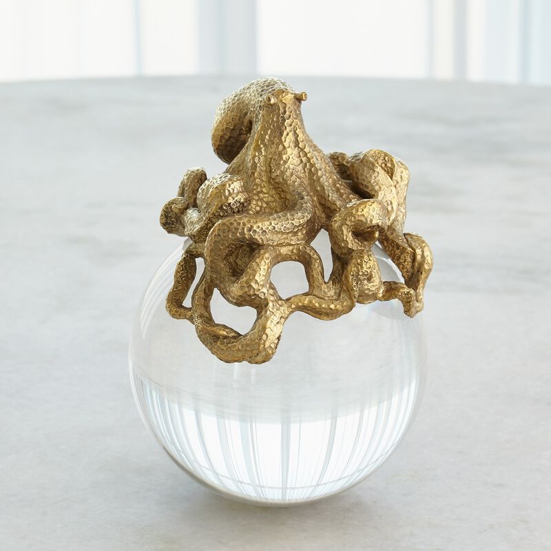 Octopus on Orb-Brass