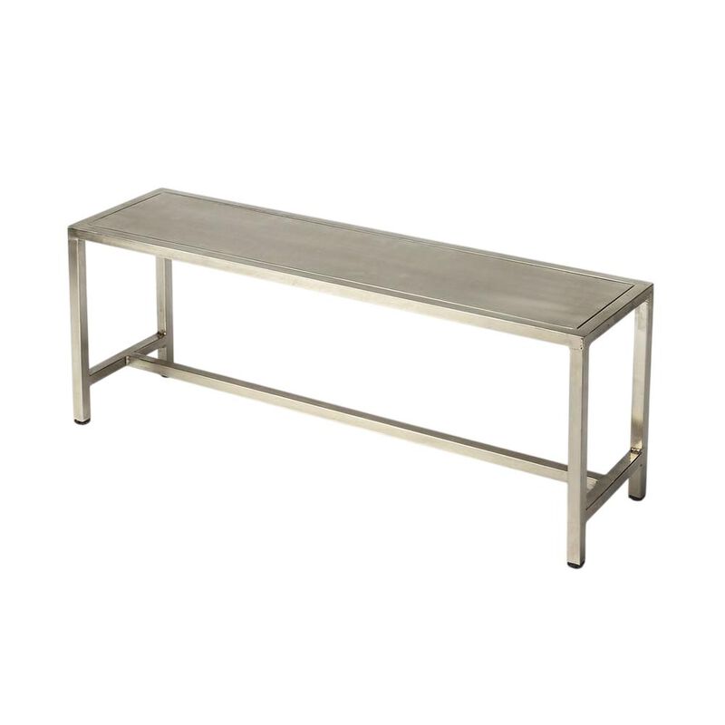 Butler Specialty Tribeca Iron 43.5"W Bench, Silver image number 0