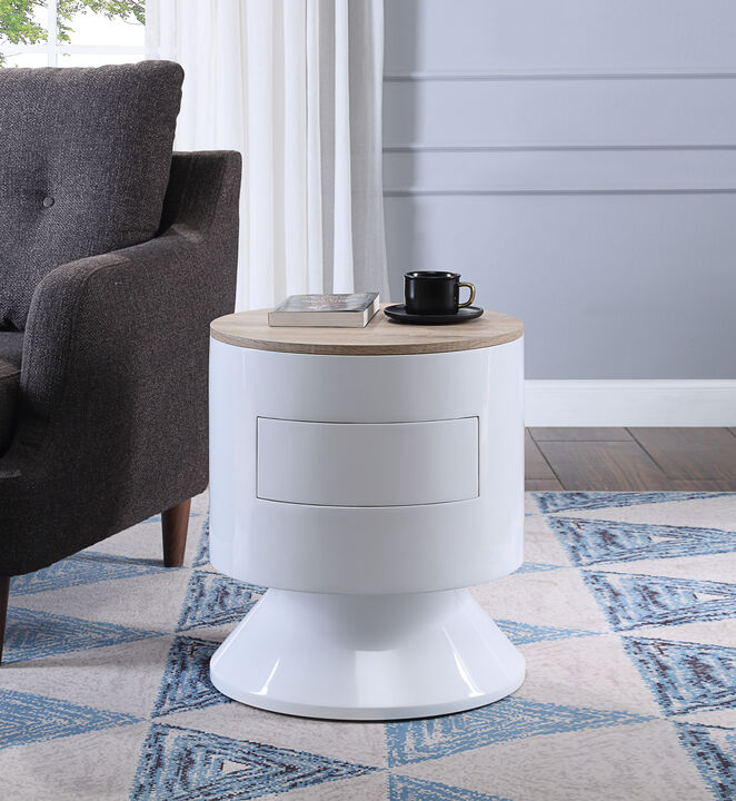 ACME Otith Accent Table, White High Gloss