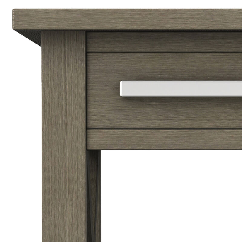 Kitchener SOLID WOOD 14 inch Wide Rectangle Contemporary Narrow Side Table in Farmhouse Grey
