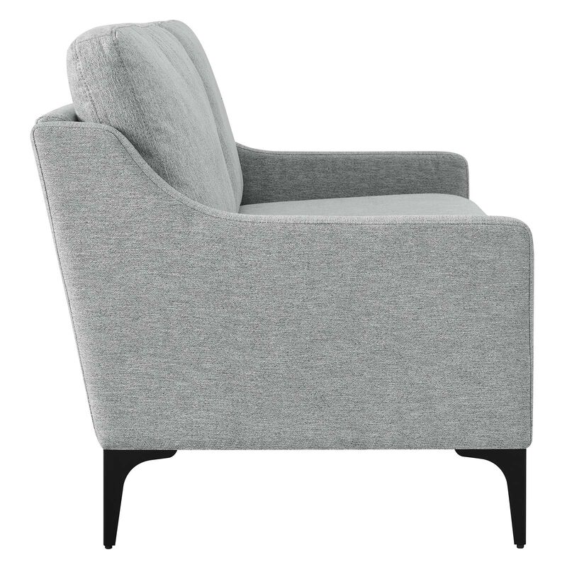Corland Upholstered Fabric Loveseat Gray
