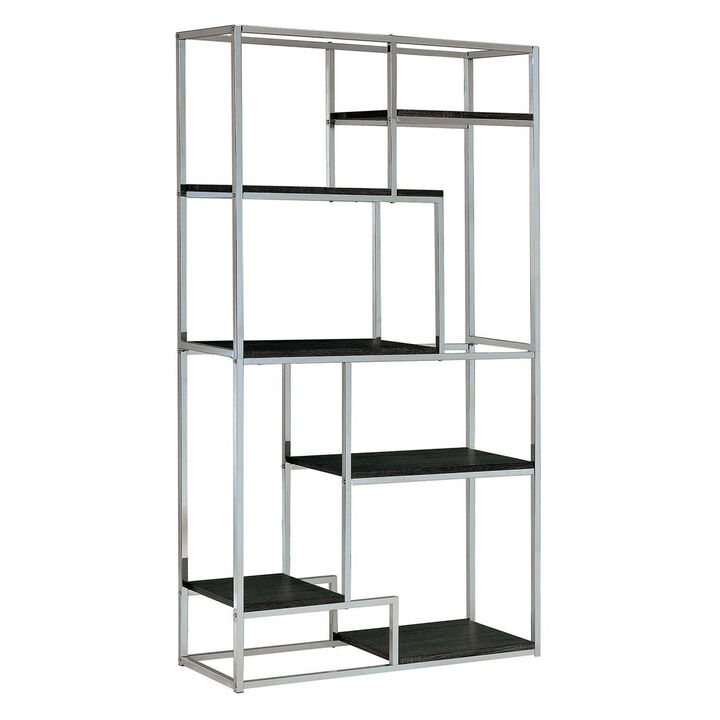 Elvira Contemporary Display Shelf, Chrome Finish-Benzara