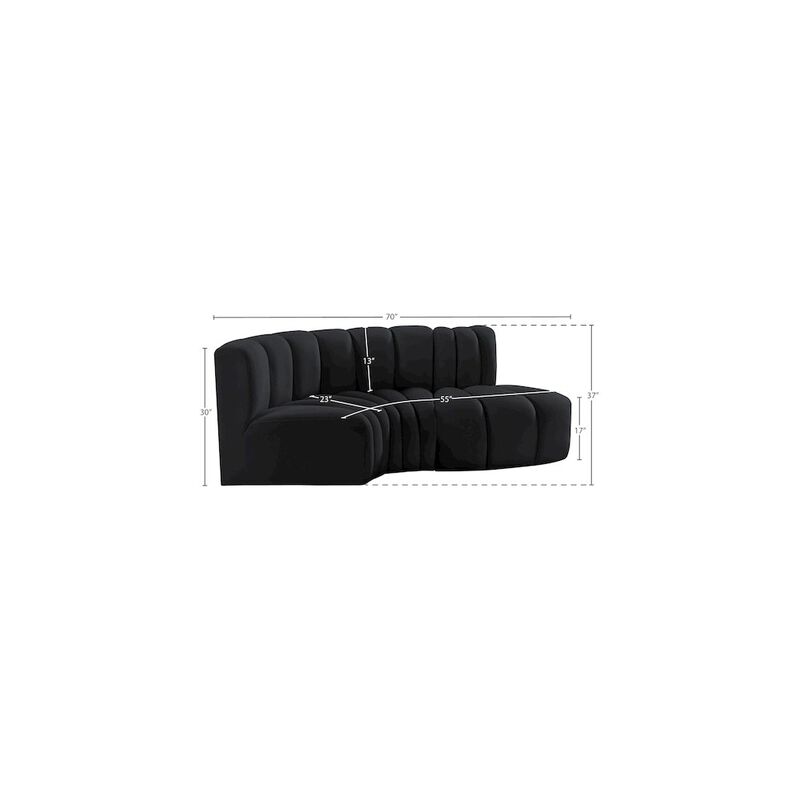 Meridian Furniture Arc Black Velvet Modular Sofa