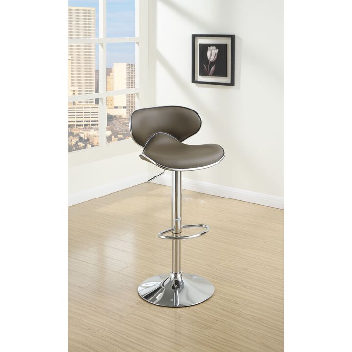 Set of 2 Swivel Faux Leather Bar Stools with Footrest, Espresso