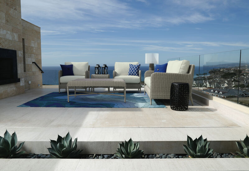 Manhattan Club Chair in Linen Canvas w/ Self Welt