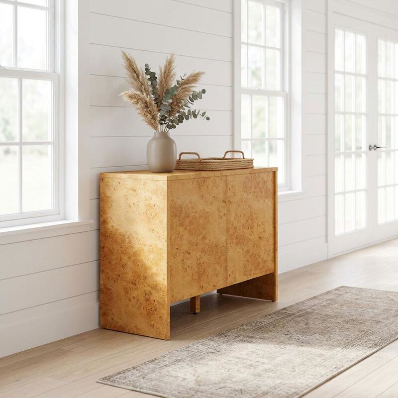 Wooden Brown Sideboard with Engineered Material and Sleek Design image number 3