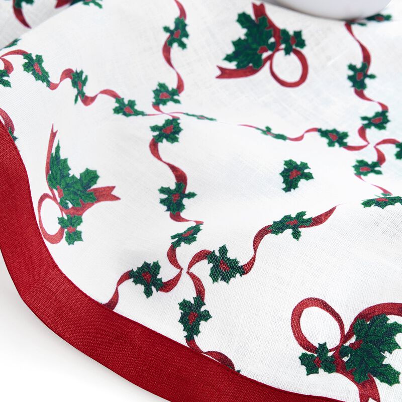 Linen Table Runner - Holly Ribbon image number 4