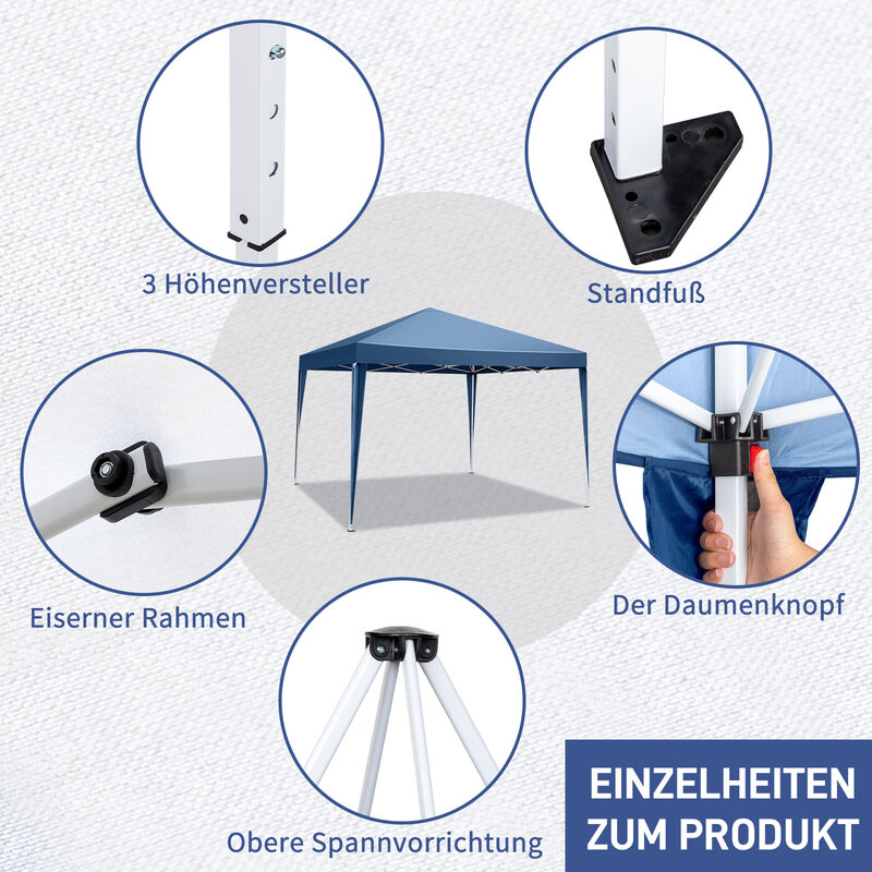 Practical Waterproof Right-Angle Folding Tent Durable Canopy for Outdoor Events, Camping & Backyard