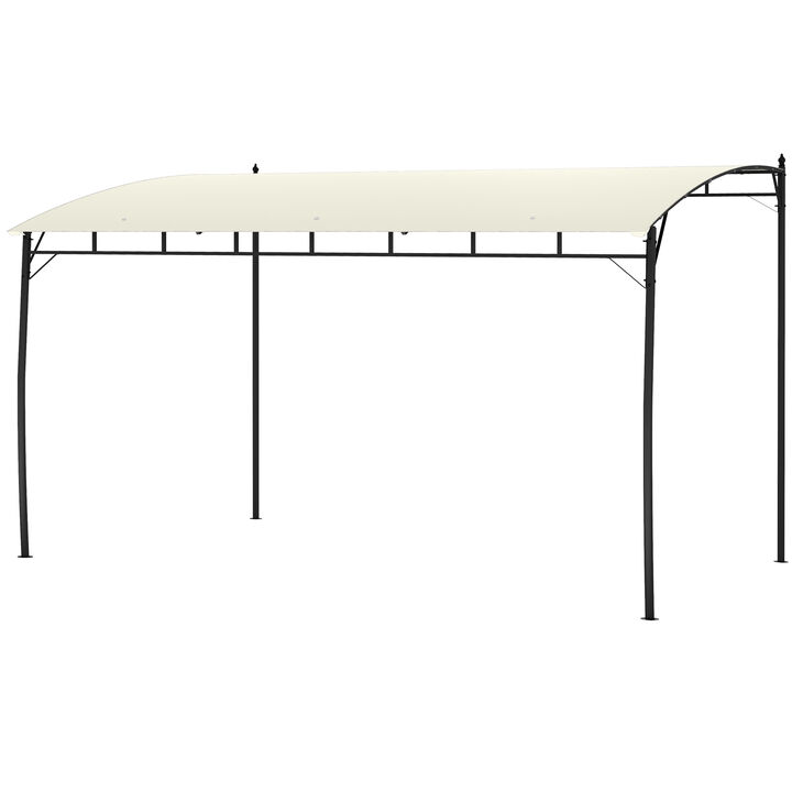 Outsunny 10' x 13' Outdoor Pergola Gazebo with UV-Resistant Canopy and Metal Frame, Sun Shade Shelter for Porch, Patio, Deck, Backyard, Cream